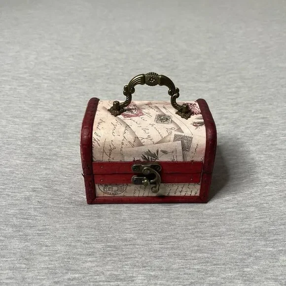 Handmade Retro European Vintage Wooden Decorative Trinket Jewelry Treasure Box
