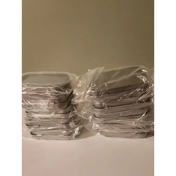 Silver Stackable Storage Hinged Boxes