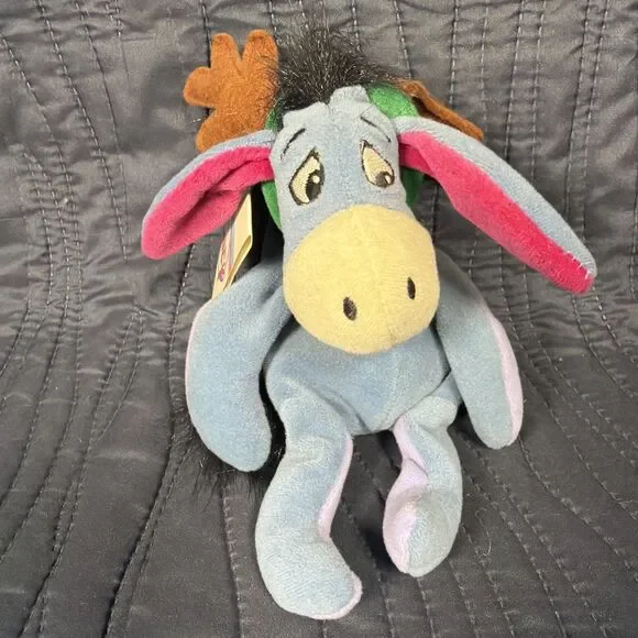 Disney Store Eeyore Bean Bag Plush Winnie the Pooh Donkey w/ Tags Vintage