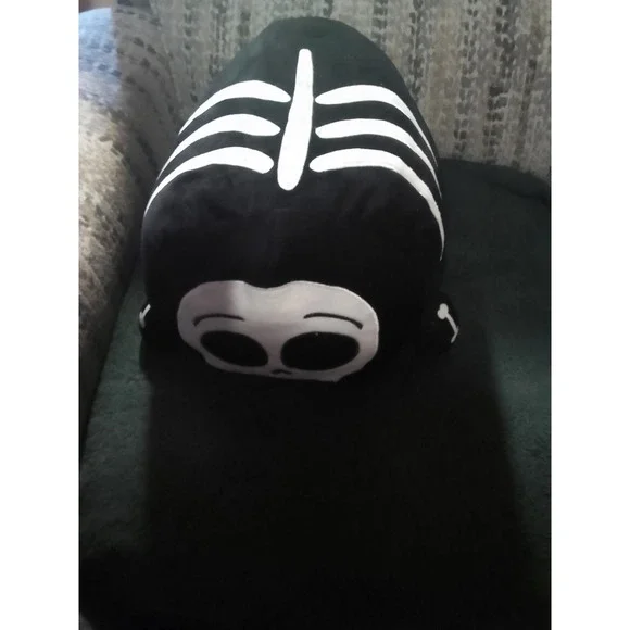 Smoochy Pals Black And White Skelaton Head Stuffed Plush 15