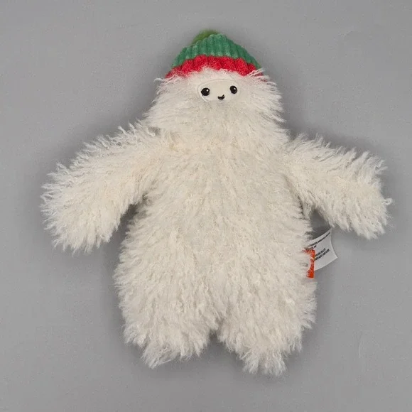 Gigglescape White Shaggy Yeti Plush Abominable Snowman Green Red Hat F440298