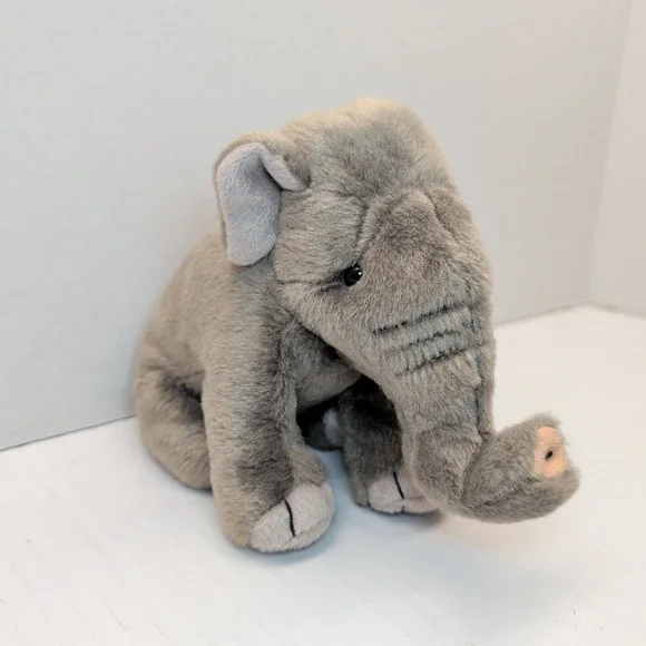 Wild Republic Elephant Plush Grey Stuffed Animal K&M International 8 Inch