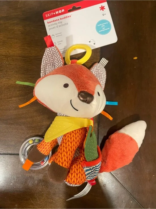 Skip Hop Orange & White Fox Bandana Buddies Sensory Plush Toy