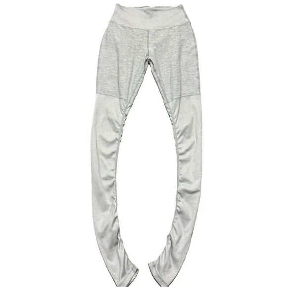 Alo Yoga Goddess Leggings Womens Size Small Heather Gray Ribbed Athleisure‎