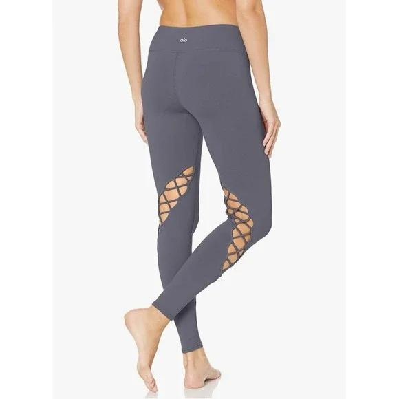 Alo Yoga Entwine Yoga Gray Leggings Size Small‎ Athleisure Gym Workout Athletic