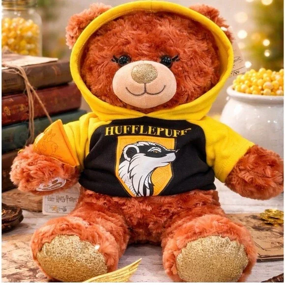 Build-A-Bear Workshop Harry Potter Hufflepuff Teddy Bear Plush with Hoodie & Tag