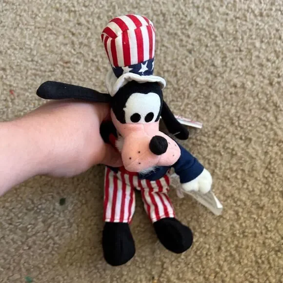 Vintage Goofy Uncle Sam USA Stuffed Animal Plush NWT