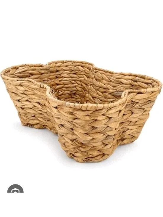 Wicker Dog bone storage basket 12x16x6