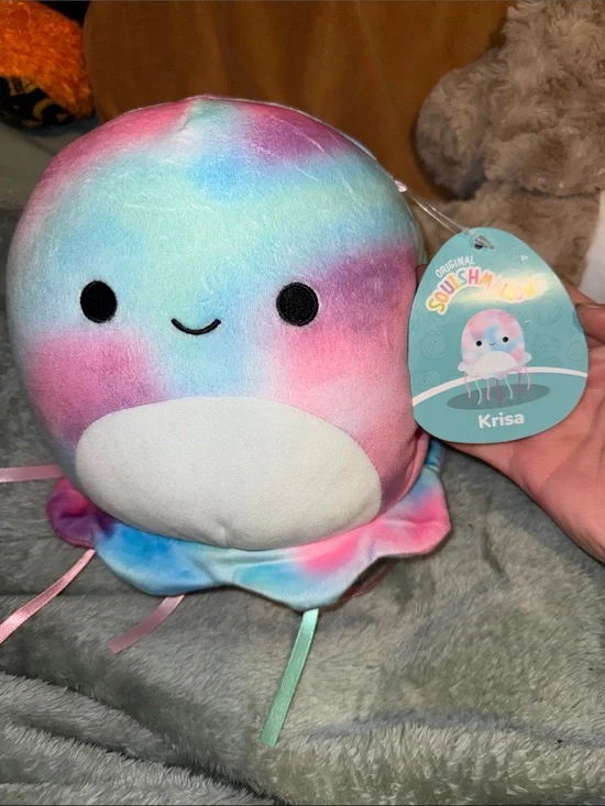 Squishmallows Krisa Plush - Pastel Rainbow Pink Blue Purple