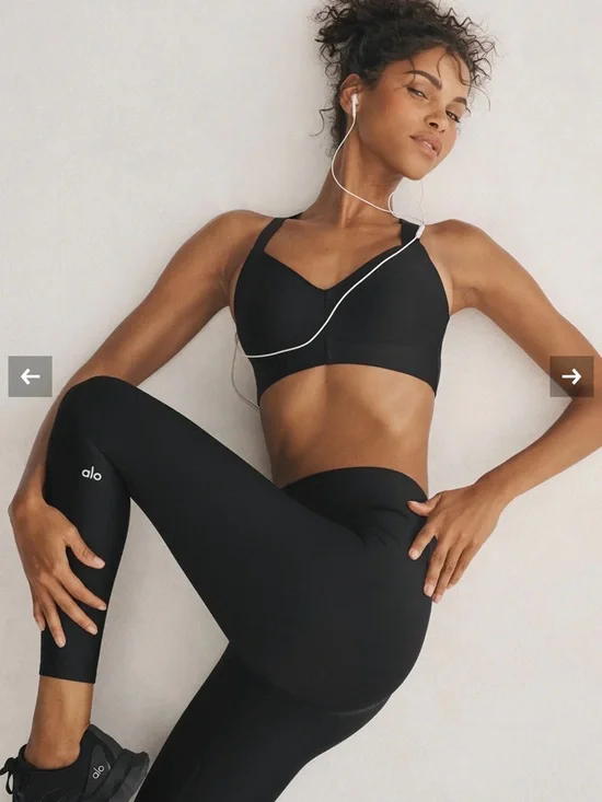 Alo High-Waist Airlift Black Leggings - Large NW