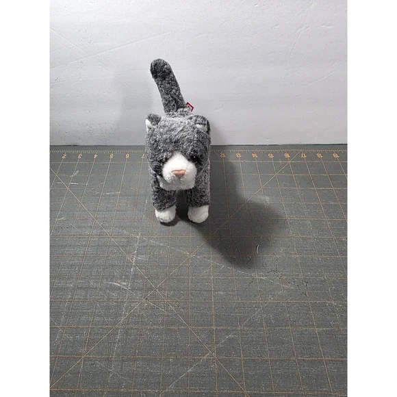 Douglas Plush Cat Grey White Stuffed Animal Kitten Standing 8 Inch Small