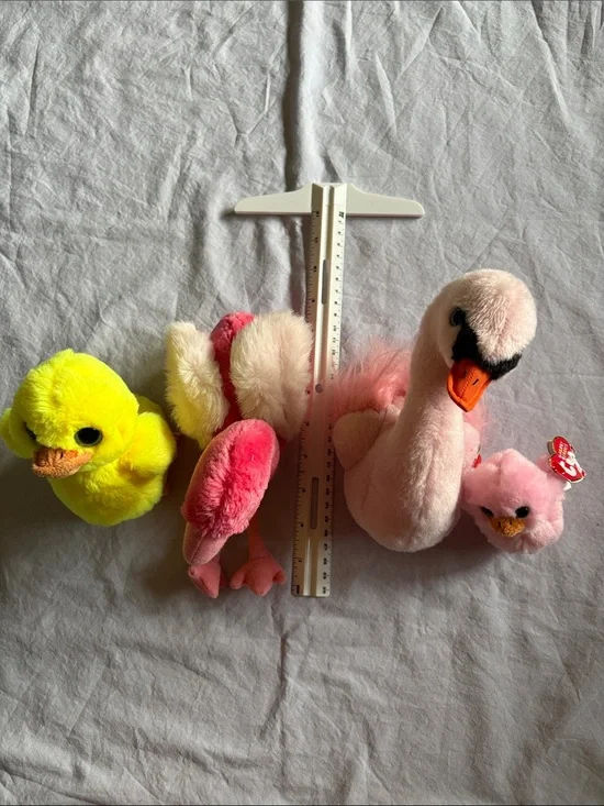 Soft Pink Swan Plush Toy - Classic Beanie-Style Stuffed Animal
