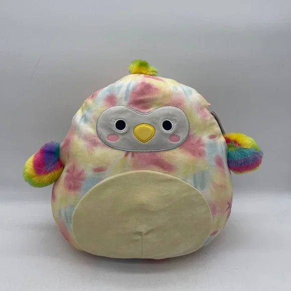 NWT Squishmallows S11-1329 11 Inch Multicolor Toucan Carmella Tie Dye Plush