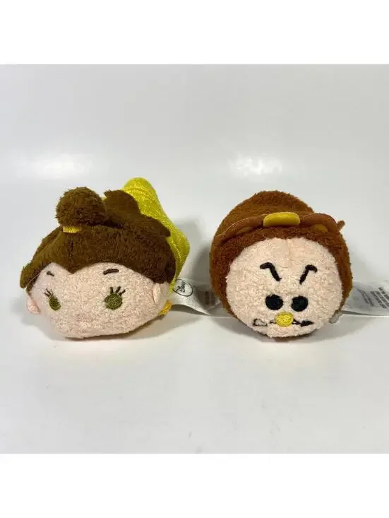 3-3.5” Disney Tsum Tsum Beauty And The Beast Belle & Cogsworth Plush