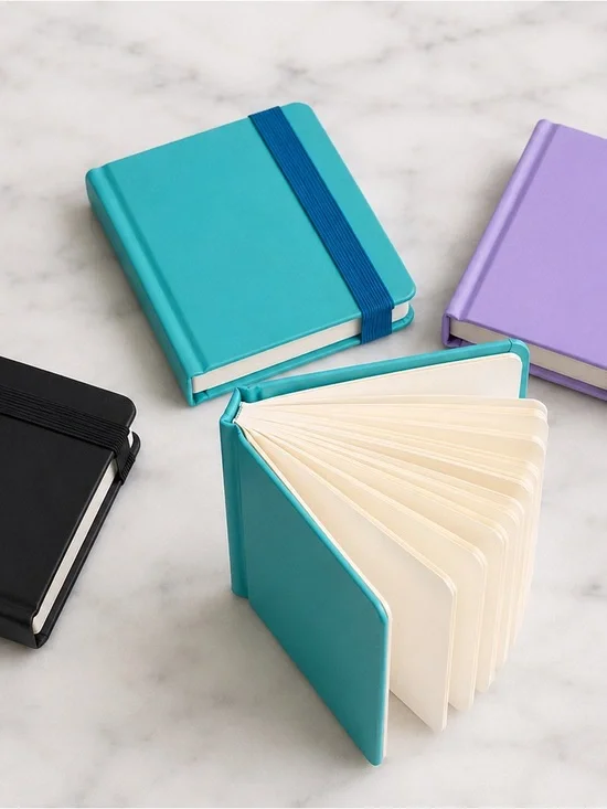 Mini Compact Hardbound Notebook with Elastic Band