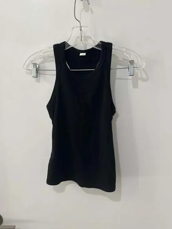 Alo Yoga Black Ribbed Racerback Tank Top