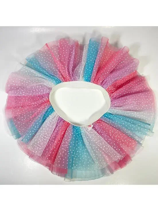 Build-A-Bear Pink Blue Purple Sparkle Tutu / Skirt Outfit