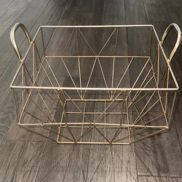 Gold and silver rustic like Wire Storage Basket