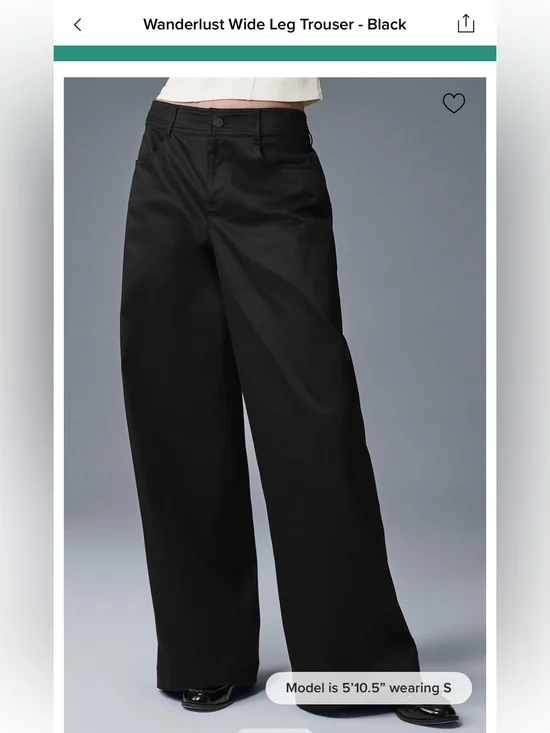 *NWT* ALO Yoga Black Low-Rise Wanderlust Wide Leg Pants