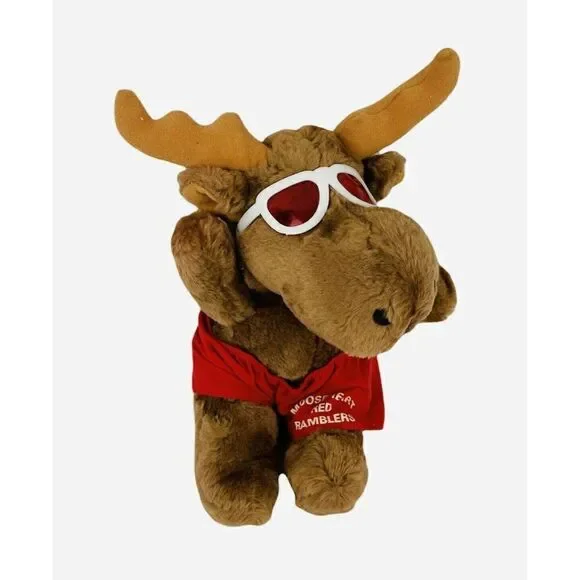 RARE Vtg 1988 Luv Bunch Moose Plush Mooseheart Red Ramblers Sunglasses Shorts