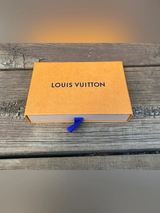 Louis Vuitton Orange Box with Blue Logo and Blue Pull