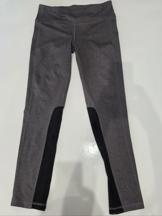 ALO Yoga Gray Leggings with Black Panels Size M