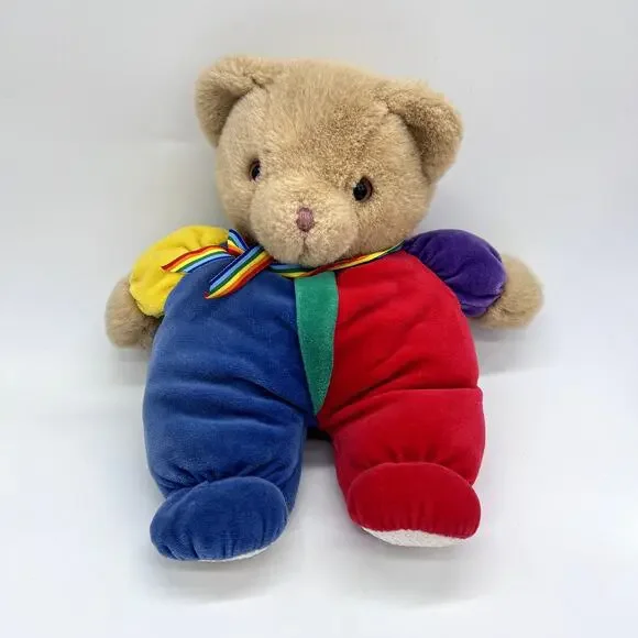 Vintage Eden Primary Colors Bear Stuffed Animal 80's Plush Rainbow Teddy 13