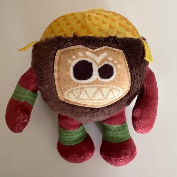 Disney Plush Monster Stuffed Animal in Brown, Red, Yellow, Green