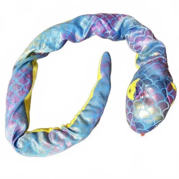 Stuffed Plush Snake Toy - Colorful Scale Pattern