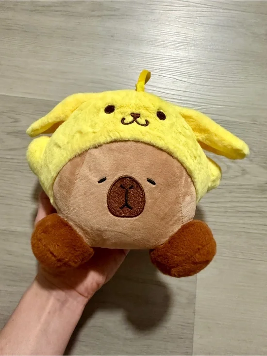 Capybara with Pompompurin Theme Plush Toy Stuffed Animal Sanrio Kidcore Kawaii