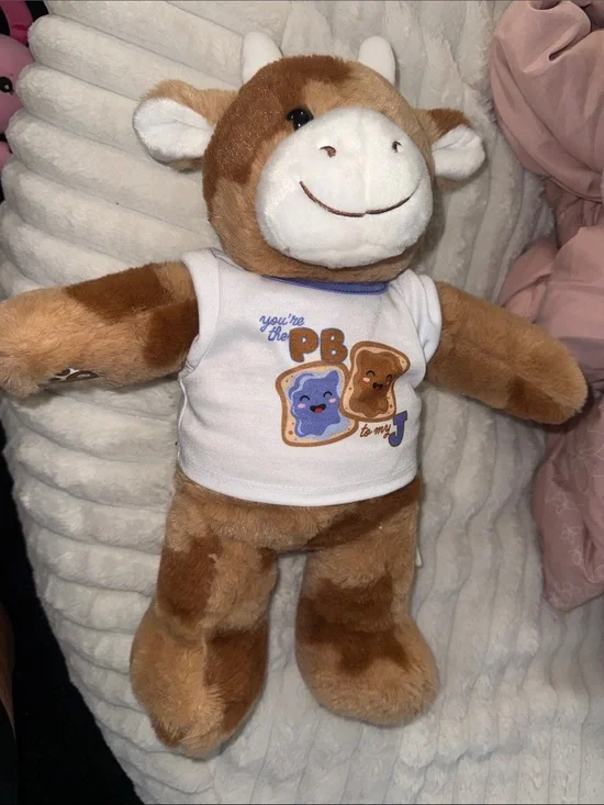 Build-A-Bear Brown and White Cow Plush