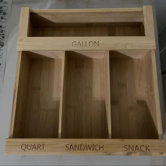 Bamboo ziplock storage organizer