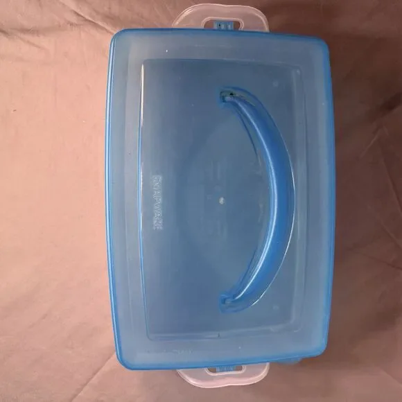 Snapware Snap 'N Stack Storage Organizer Rectangle Plastic Crafts Clear Blue