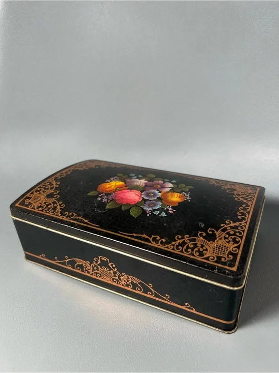 Floral Tin Container