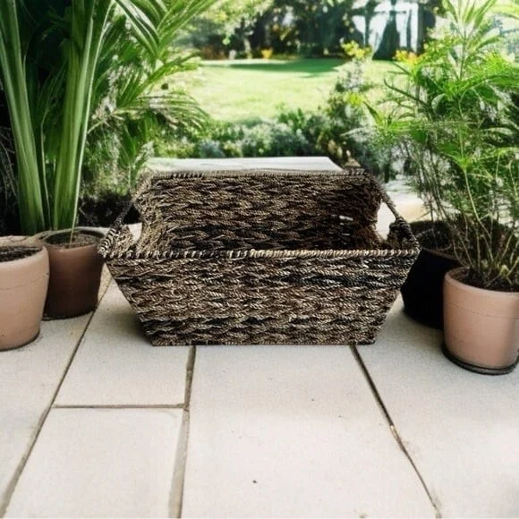 Wicker Rectangular Storage Basket 15x10x7