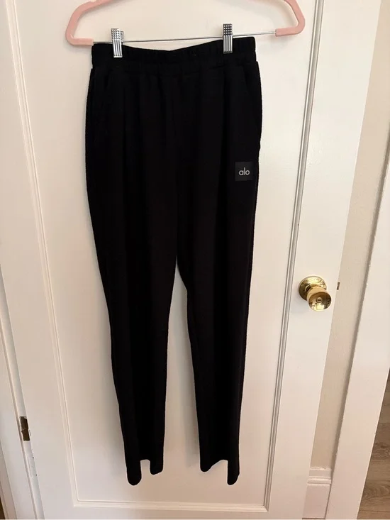 ALO Yoga Black Textured Trousers