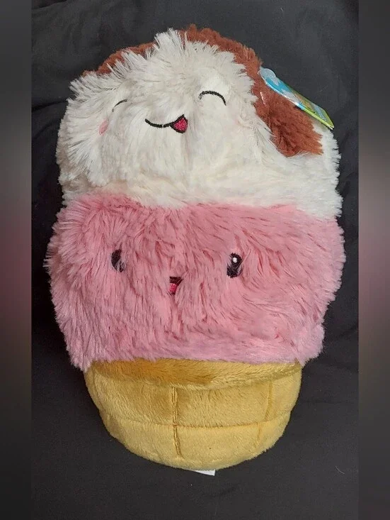 Squishable Ice Cream Cone Plush Sprinkles Chocolate Vanilla Strawberry Comfort