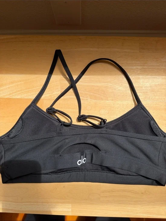 ALO Yoga Black Strappy Low-Impact Sports Bra