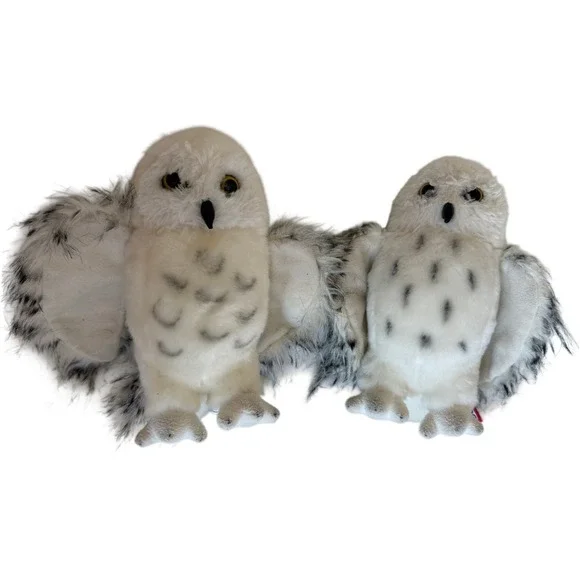 Douglas Cuddle Toys Snowy Owl Plush Stuffed Animal Pair White 8 Inch Realistic