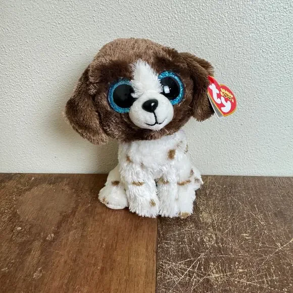 TY‎ Beanie Boos TySilk Muddles 2021 white brown puppy dog beanbag plush