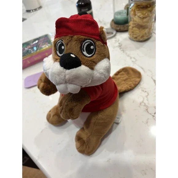 Classic Buc-ees Beaver Plush Stuffed Animal 10” w/Hat & Shirt, New w/ Tags, Soft
