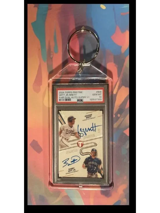 3034 Bobby Witt Jr/George Brett 2024 Topps Pristine SuperFractor Keychain-Gift