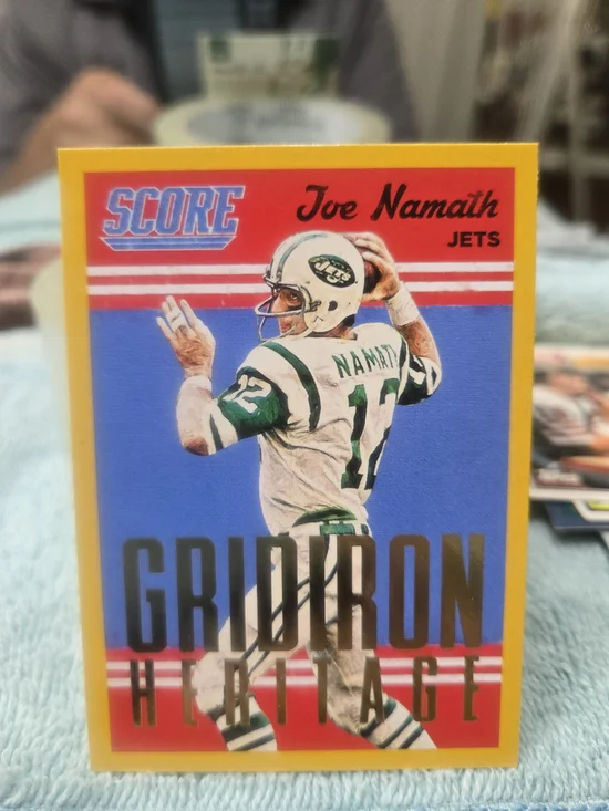 Panini yellow blue red Joe Namath Gridiron Heritage Trading Card
