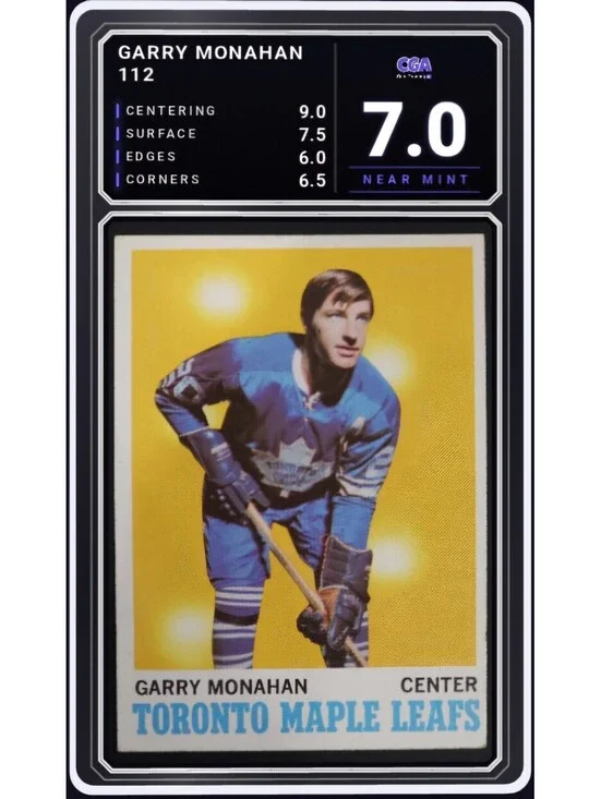 1970-71 Topps #112 Garry Monahan Toronto Maple Leafs NHL - CGA 7.0 Digital Grade