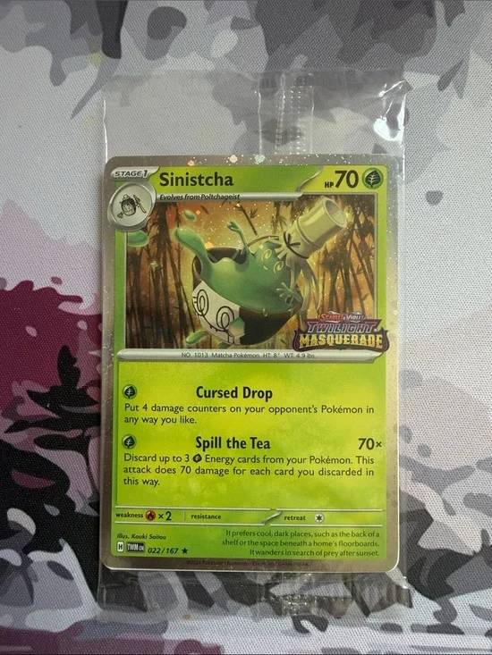 Sealed Pokémon Twilight Masquerade Sinistcha 022/167 Best Buy Promo Mint ✨5/$25✨