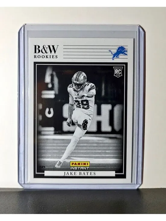 Jake Bates 2024 Panini NFL #40 Black & White Rookies Card Detroit Lions 1 of 680