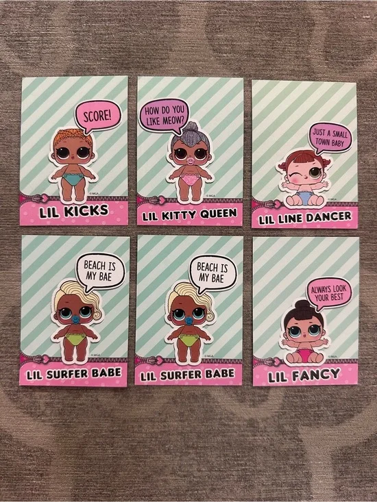 L.O.L. Surprise! (6) Lil Sisters Collector Cards