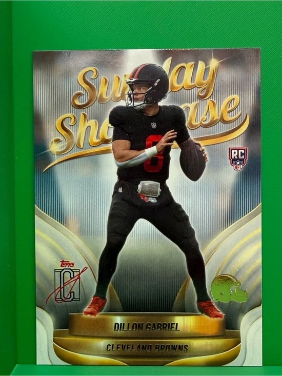 Topps Sunday Showcase Dillon Gabriel Cleveland Browns Card - Gold, White, Red
