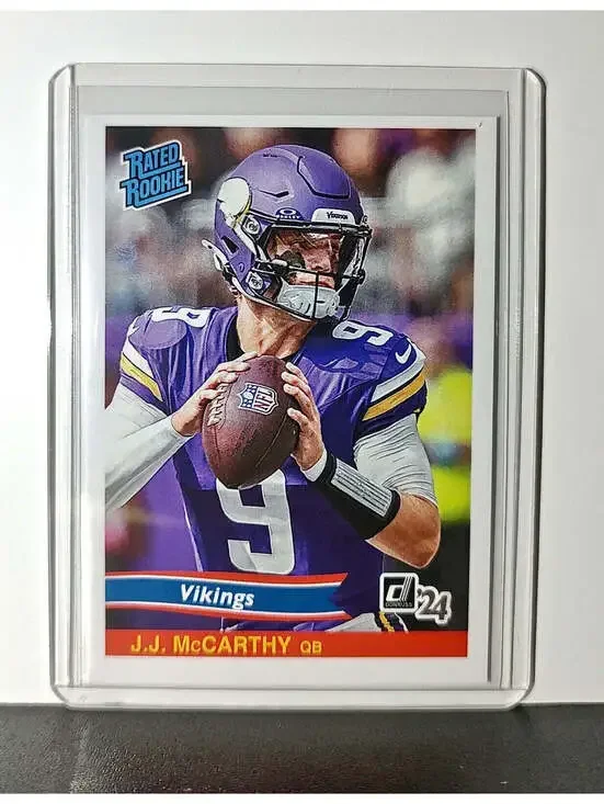 J.J. McCarthy Rookie 2024 Panini Rated Rookie Retro NFL #7 Vikings 1 of 890