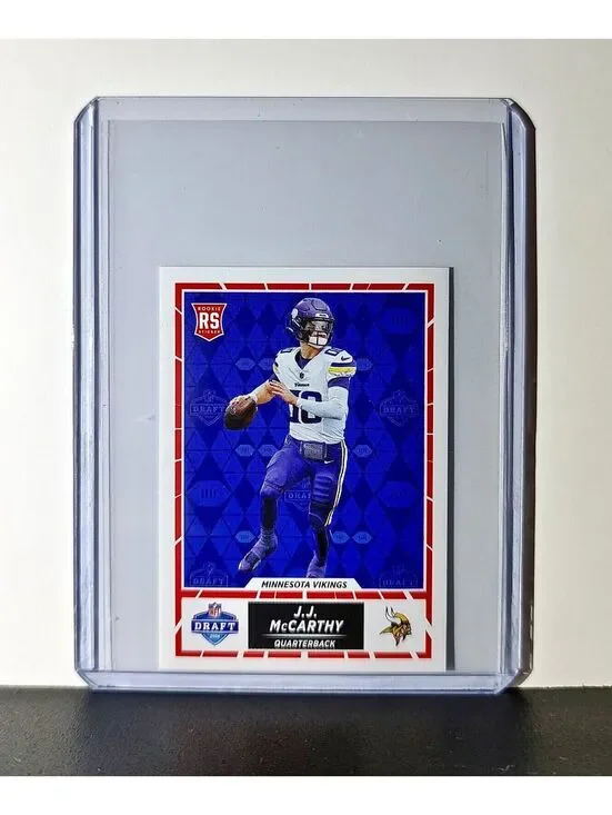 J.J. McCarthy Rookie 2024 Panini NFL Sticker #555 NFL Draft Minnesota Vikings